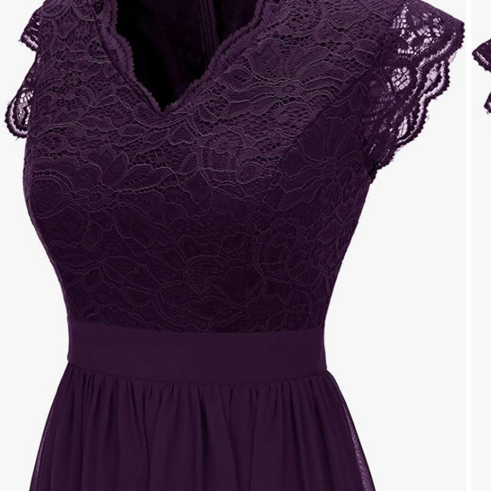 Modest lace bridesmaid formal gown